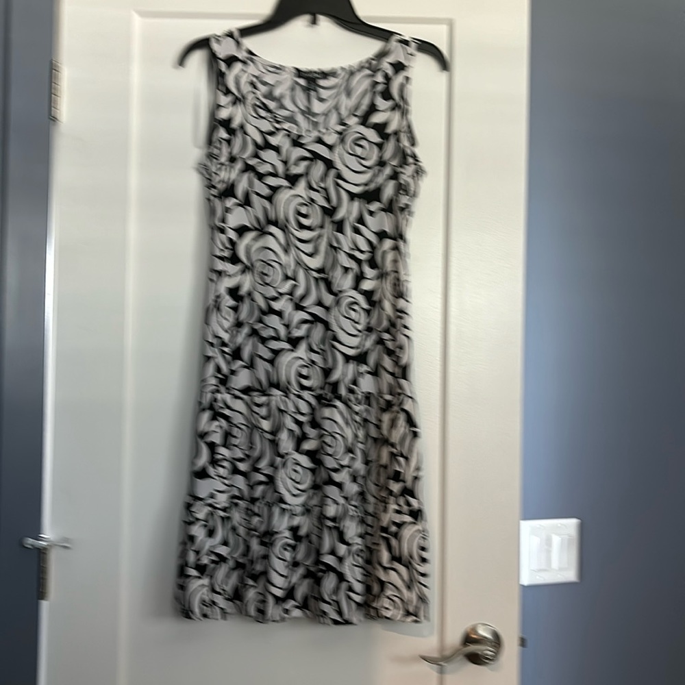 Navy blue and white tank dress